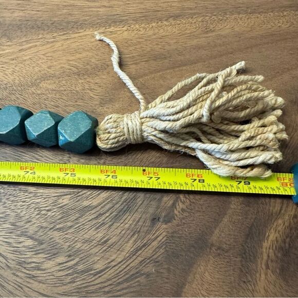 Wood Bead Garland with Jute Tassels - Picture 5 of 5